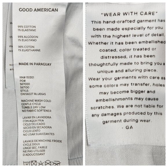 Good American Women's Good 90's Denim Blue Jean Cuttoff Shorts Size 10/30 - Picture 8 of 8